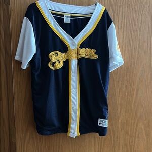 Women’s size medium Milwaukee Brewers button up jersey